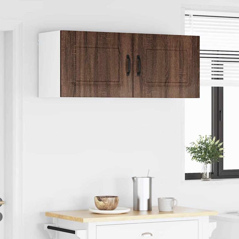 Casa si Gradina - Mobilier - Comode si corpuri - Corpuri bucatarie - Dulap suspendat de bucatarie cu raft cu usa 2 pcs Stejar inchis - Infinity.ro