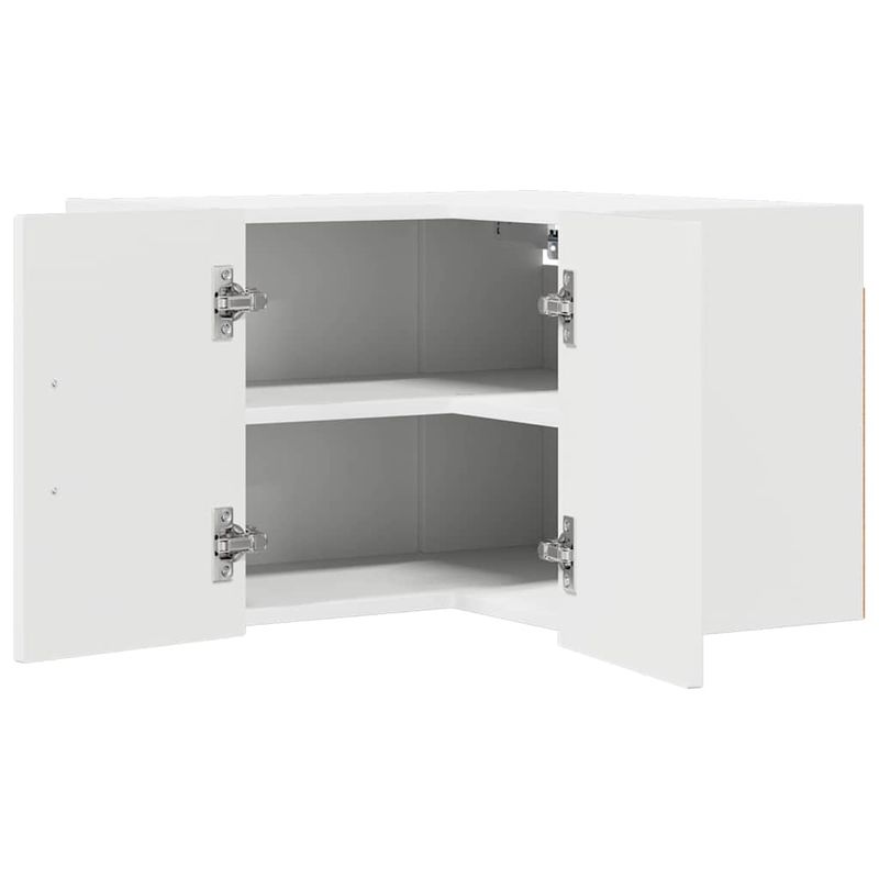 Casa si Gradina - Mobilier - Comode si corpuri - Corpuri bucatarie - Dulap suspendat de bucatarie cu raft Alb lucios 57 x 57 x 40 cm - Infinity.ro