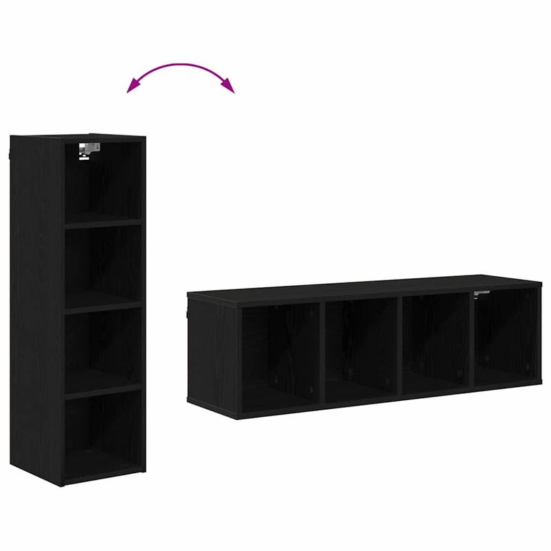 Casa si Gradina - Mobilier - Comode si corpuri - Corpuri bucatarie - Dulap suspendat cu raft Riga Stejar Negru 30 x 29,5 x 100 cm - Infinity.ro