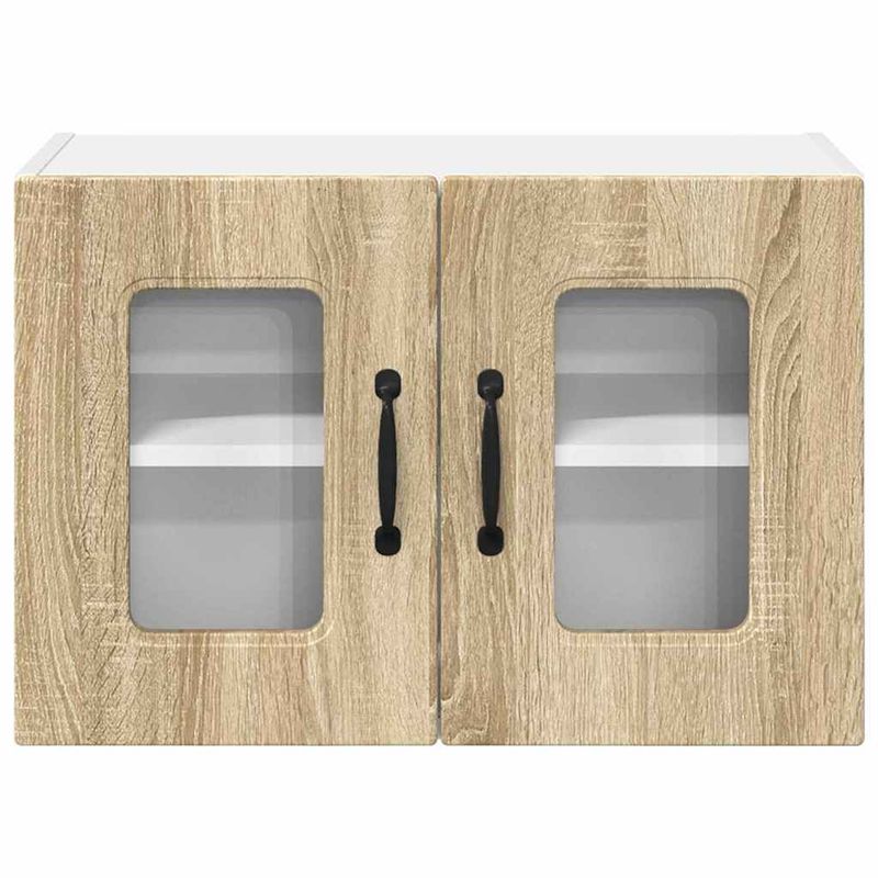 Casa si Gradina - Mobilier - Comode si corpuri - Corpuri bucatarie - Dulap suspendat de bucatarie cu raft cu usa 2 pcs Stejar Sonoma - Infinity.ro