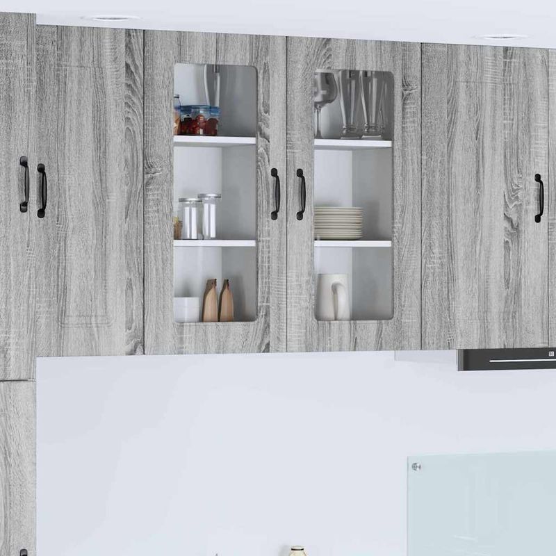 Casa si Gradina - Mobilier - Comode si corpuri - Corpuri bucatarie - Dulap suspendat de bucatarie cu raft Gri Sonoma 40 x 31 x 80 cm - Infinity.ro