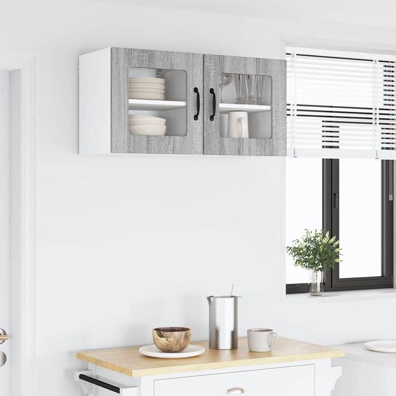 Casa si Gradina - Mobilier - Comode si corpuri - Corpuri bucatarie - Dulap suspendat de bucatarie 2 pcs Gri Sonoma 40 x 31 x 40 cm - Infinity.ro