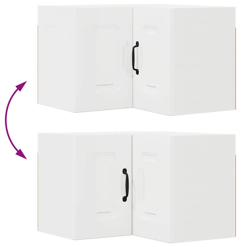 Casa si Gradina - Mobilier - Comode si corpuri - Corpuri bucatarie - Dulap suspendat de bucatarie cu raft Alb lucios 57 x 57 x 40 cm - Infinity.ro