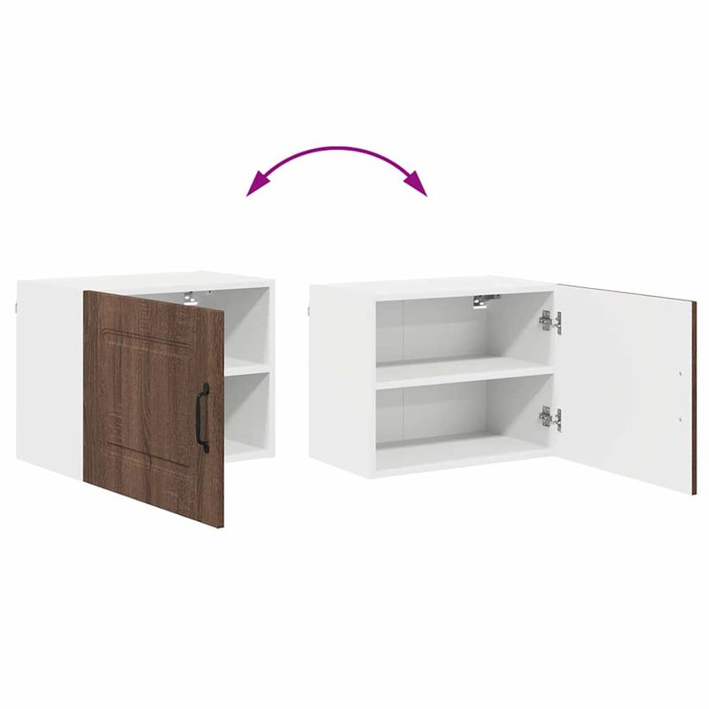 Casa si Gradina - Mobilier - Comode si corpuri - Corpuri bucatarie - Dulap suspendat de bucatarie cu raft cu usa 2 pcs Stejar inchis - Infinity.ro