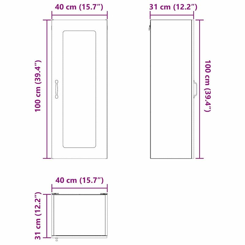 Casa si Gradina - Mobilier - Comode si corpuri - Corpuri bucatarie - Dulap suspendat de bucatarie cu usa Alb lucios 40 x 31 x 100 cm - Infinity.ro