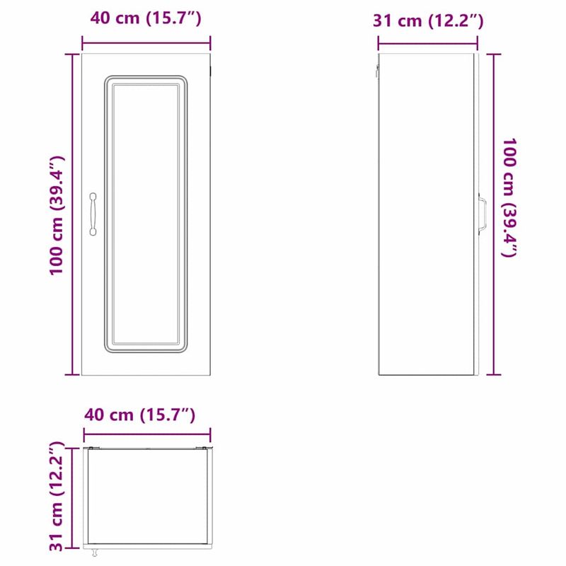 Casa si Gradina - Mobilier - Comode si corpuri - Corpuri bucatarie - Dulap suspendat de bucatarie cu raft Negru 40 x 31 x 100 cm - Infinity.ro