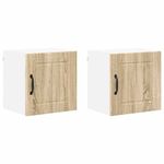 Casa si Gradina - Mobilier - Comode si corpuri - Corpuri bucatarie - Dulap suspendat de bucatarie cu raft 2 pcs Stejar Sonoma - Infinity.ro