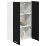 Casa si Gradina - Mobilier - Comode si corpuri - Corpuri bucatarie - Dulap suspendat cu raft Riga Stejar Negru 60 x 31 x 100 cm - Infinity.ro