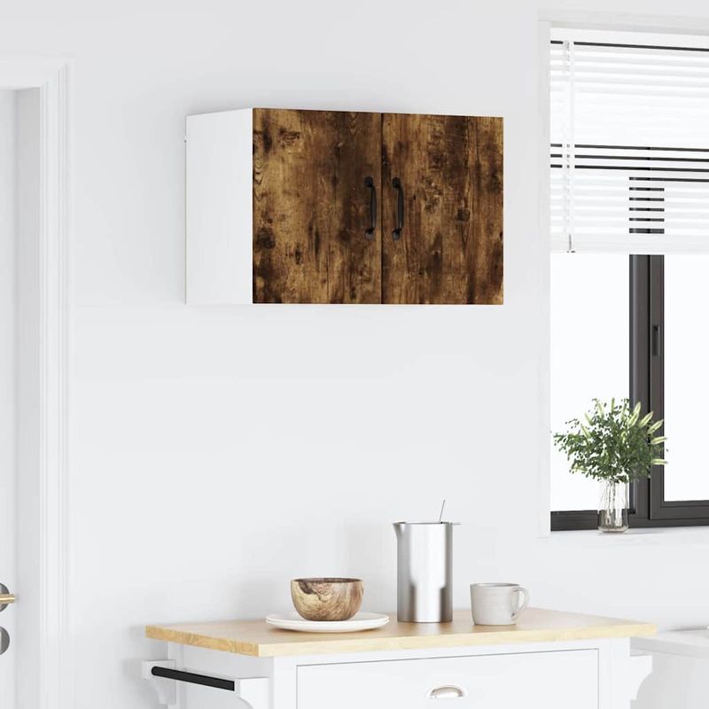 Casa si Gradina - Mobilier - Comode si corpuri - Corpuri bucatarie - Dulap suspendat de bucatarie cu raft 2 pcs Stejar fumuriu - Infinity.ro