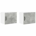 Casa si Gradina - Mobilier - Comode si corpuri - Corpuri bucatarie - Dulap suspendat de bucatarie cu raft 2 pcs Gri din beton - Infinity.ro