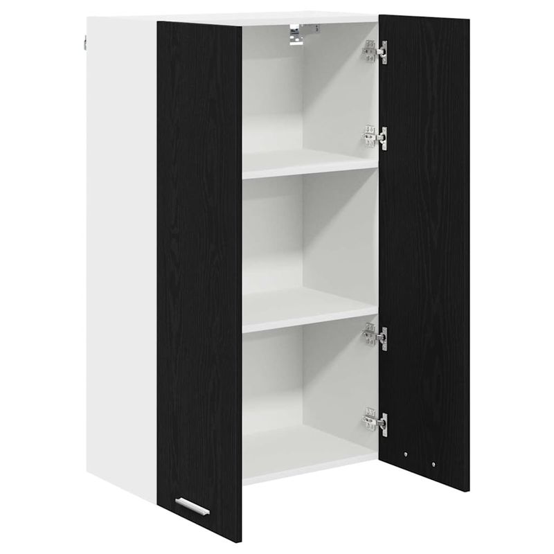 Casa si Gradina - Mobilier - Comode si corpuri - Corpuri bucatarie - Dulap suspendat cu raft Riga Stejar Negru 60 x 31 x 100 cm - Infinity.ro