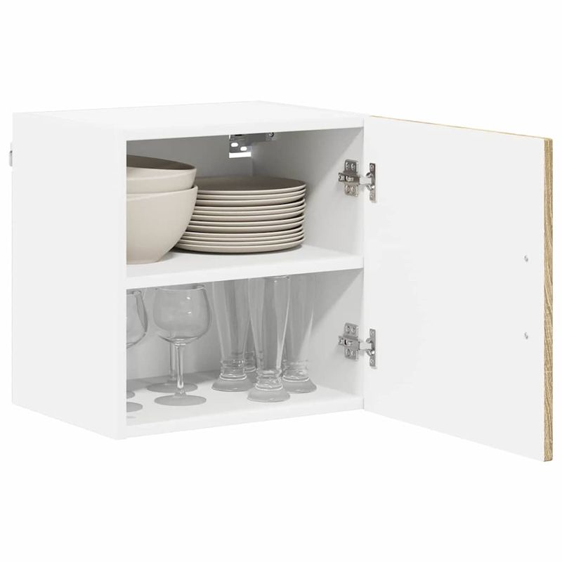 Casa si Gradina - Mobilier - Comode si corpuri - Corpuri bucatarie - Dulap suspendat de bucatarie cu raft 2 pcs Stejar Sonoma - Infinity.ro