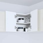 Casa si Gradina - Mobilier - Comode si corpuri - Corpuri bucatarie - Dulap suspendat de bucatarie cu raft Alb lucios 57 x 57 x 40 cm - Infinity.ro