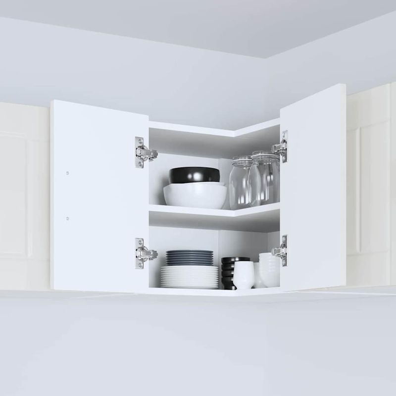 Casa si Gradina - Mobilier - Comode si corpuri - Corpuri bucatarie - Dulap suspendat de bucatarie cu raft Alb lucios 57 x 57 x 40 cm - Infinity.ro