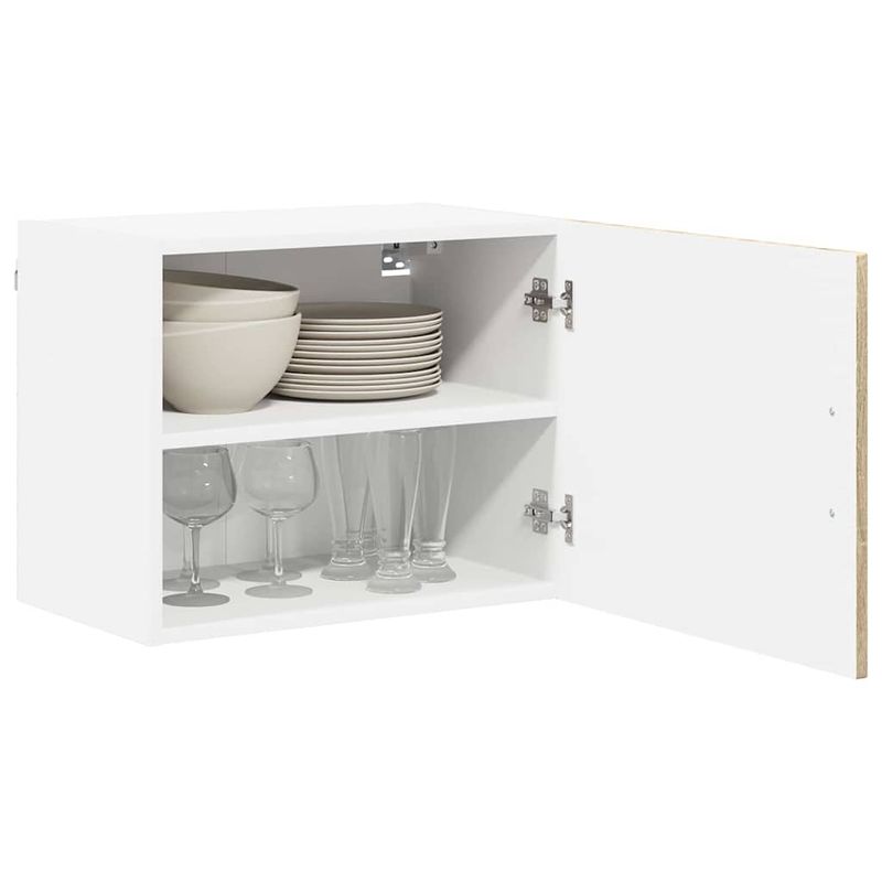 Casa si Gradina - Mobilier - Comode si corpuri - Corpuri bucatarie - Dulap suspendat de bucatarie cu raft 2 pcs Stejar Sonoma - Infinity.ro