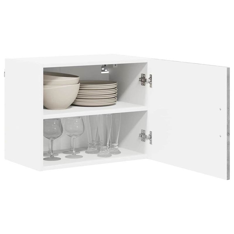 Casa si Gradina - Mobilier - Comode si corpuri - Corpuri bucatarie - Dulap suspendat de bucatarie cu raft 2 pcs Gri din beton - Infinity.ro