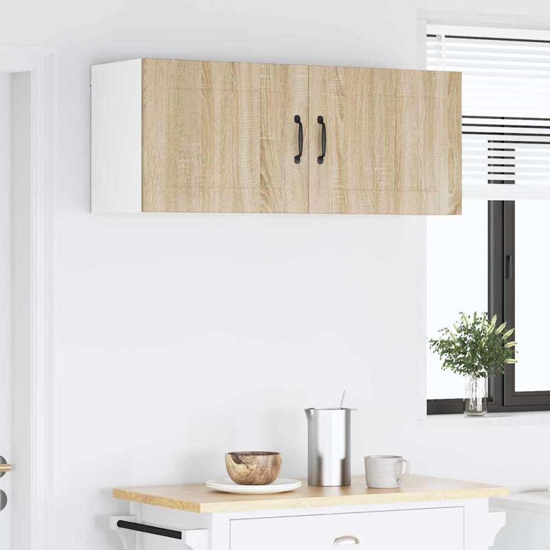 Casa si Gradina - Mobilier - Comode si corpuri - Corpuri bucatarie - Dulap suspendat de bucatarie cu raft 2 pcs Stejar Sonoma - Infinity.ro