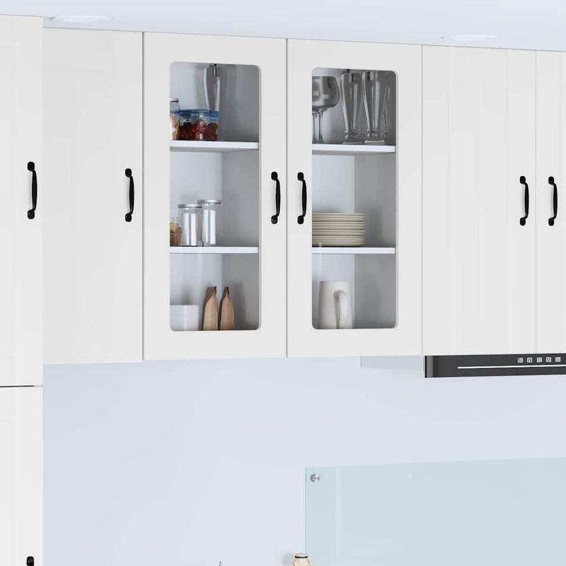 Casa si Gradina - Mobilier - Comode si corpuri - Corpuri bucatarie - Dulap suspendat de bucatarie cu raft Alb lucios 40 x 31 x 80 cm - Infinity.ro