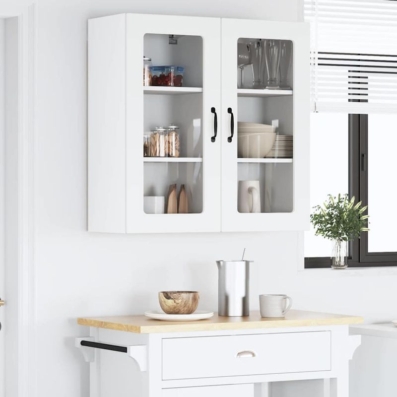Casa si Gradina - Mobilier - Comode si corpuri - Corpuri bucatarie - Dulap suspendat de bucatarie cu raft 2 pcs Alb 40 x 31 x 80 cm - Infinity.ro