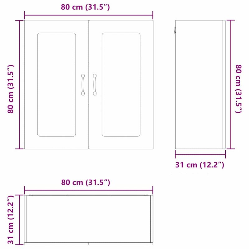Casa si Gradina - Mobilier - Comode si corpuri - Corpuri bucatarie - Dulap suspendat de bucatarie cu raft Lemn Vechi 80 x 31 x 80 cm - Infinity.ro