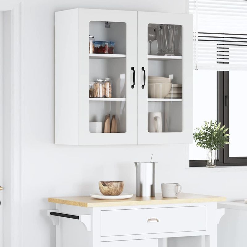 Casa si Gradina - Mobilier - Comode si corpuri - Corpuri bucatarie - Dulap suspendat de bucatarie cu raft Alb lucios 40 x 31 x 80 cm - Infinity.ro