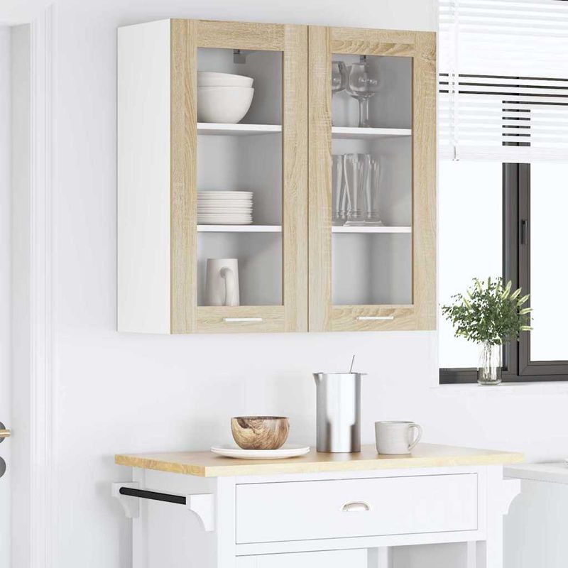 Casa si Gradina - Mobilier - Comode si corpuri - Corpuri bucatarie - Dulap suspendat cu raft Riga Stejar Sonoma 40 x 31 x 80 cm - Infinity.ro