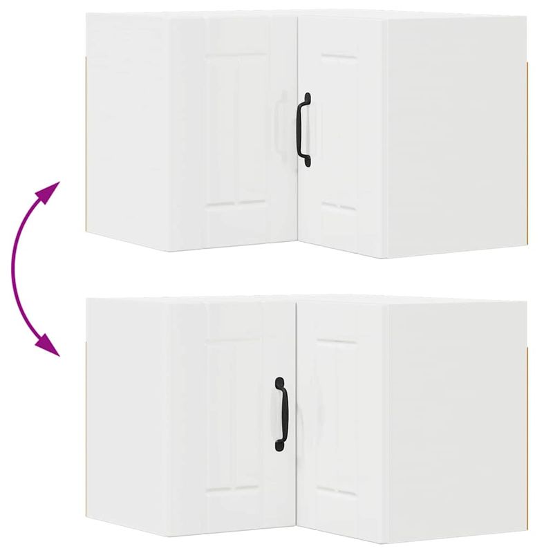 Casa si Gradina - Mobilier - Comode si corpuri - Corpuri bucatarie - Dulap suspendat de bucatarie cu raft Alb lucios 57 x 57 x 40 cm - Infinity.ro