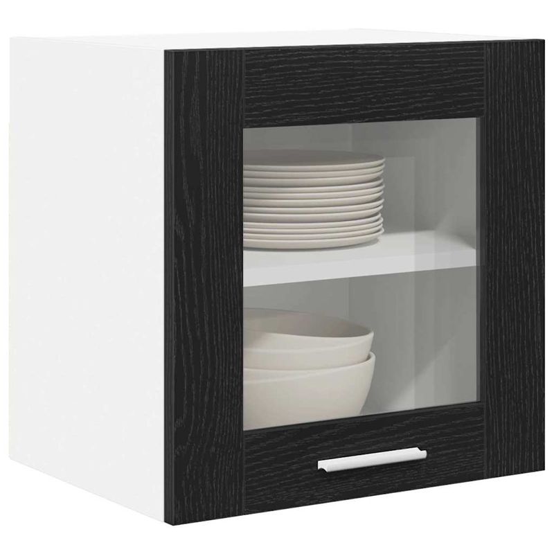 Casa si Gradina - Mobilier - Comode si corpuri - Corpuri bucatarie - Dulap suspendat cu raft Riga 2 pcs Stejar Negru 40 x 31 x 40 cm - Infinity.ro