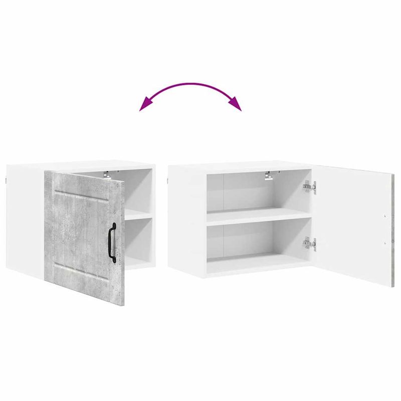 Casa si Gradina - Mobilier - Comode si corpuri - Corpuri bucatarie - Dulap suspendat de bucatarie cu raft 2 pcs Gri din beton - Infinity.ro