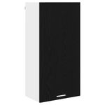 Casa si Gradina - Mobilier - Comode si corpuri - Corpuri bucatarie - Dulap suspendat Riga Stejar negru si Alb 50 x 31 x 100 cm - Infinity.ro