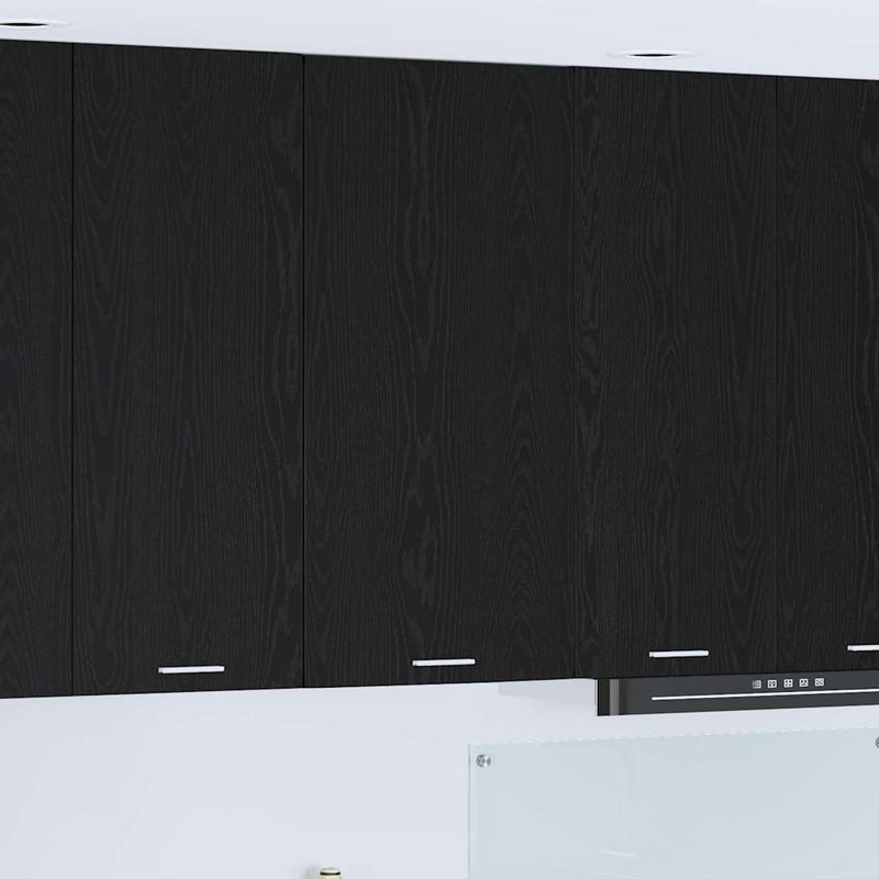 Casa si Gradina - Mobilier - Comode si corpuri - Corpuri bucatarie - Dulap suspendat Riga Stejar negru si Alb 50 x 31 x 100 cm - Infinity.ro