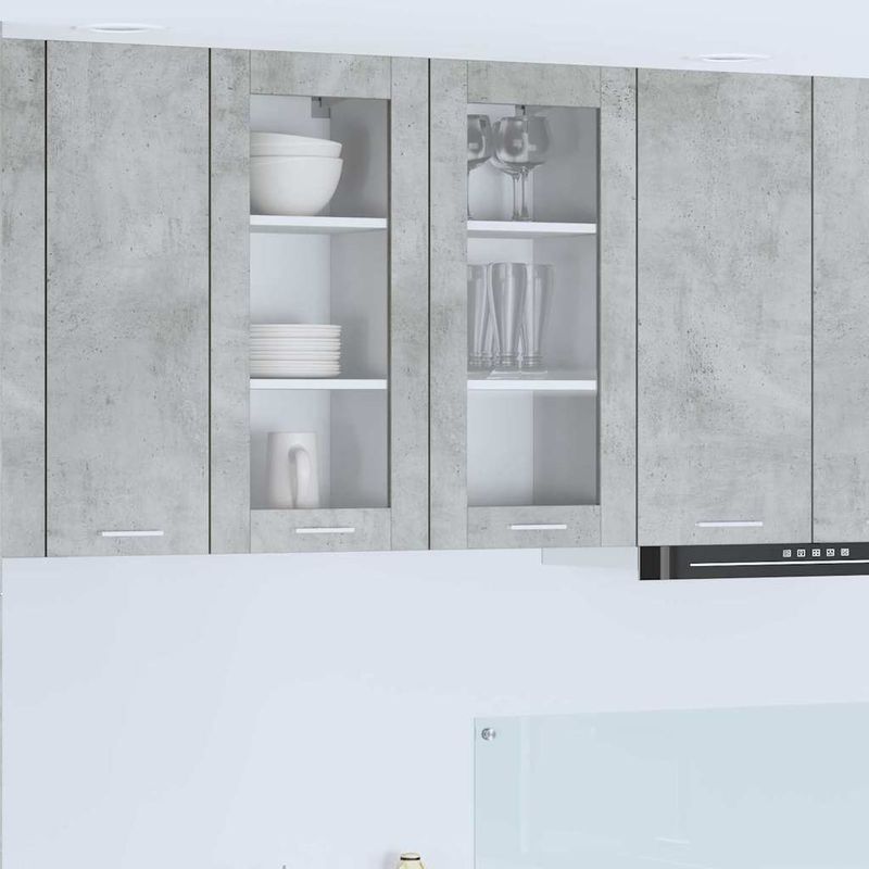Casa si Gradina - Mobilier - Comode si corpuri - Corpuri bucatarie - Dulap suspendat cu raft Riga Gri din beton 40 x 31 x 80 cm - Infinity.ro