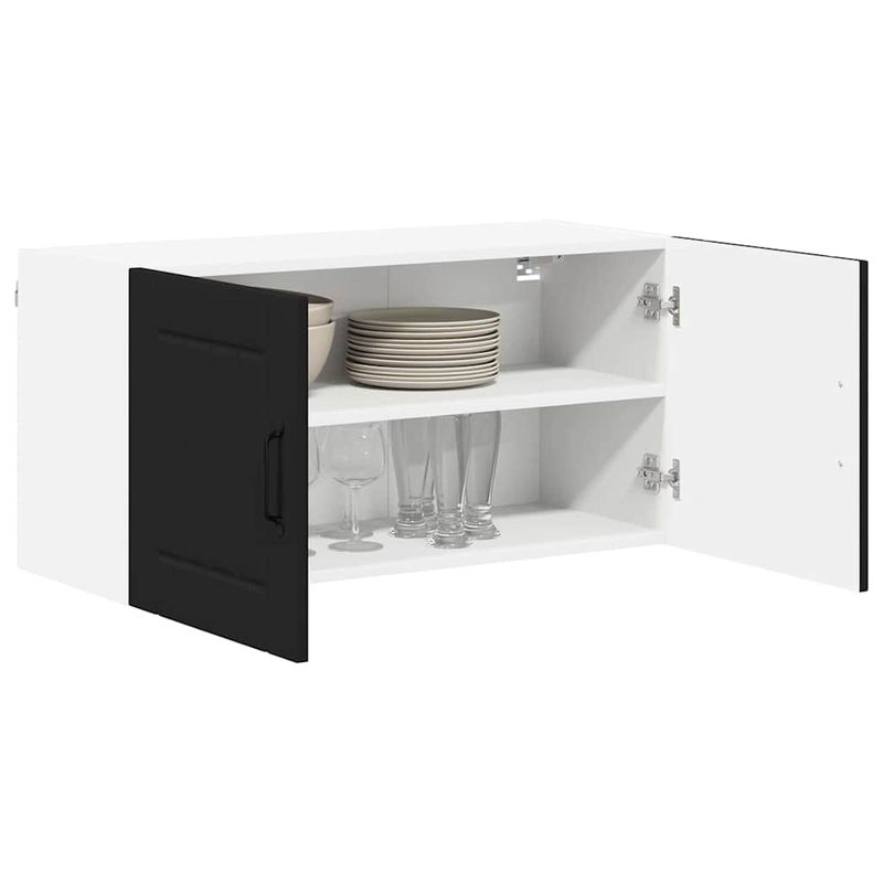 Casa si Gradina - Mobilier - Comode si corpuri - Corpuri bucatarie - Dulap suspendat de bucatarie cu raft Negru 80 x 31 x 40 cm - Infinity.ro