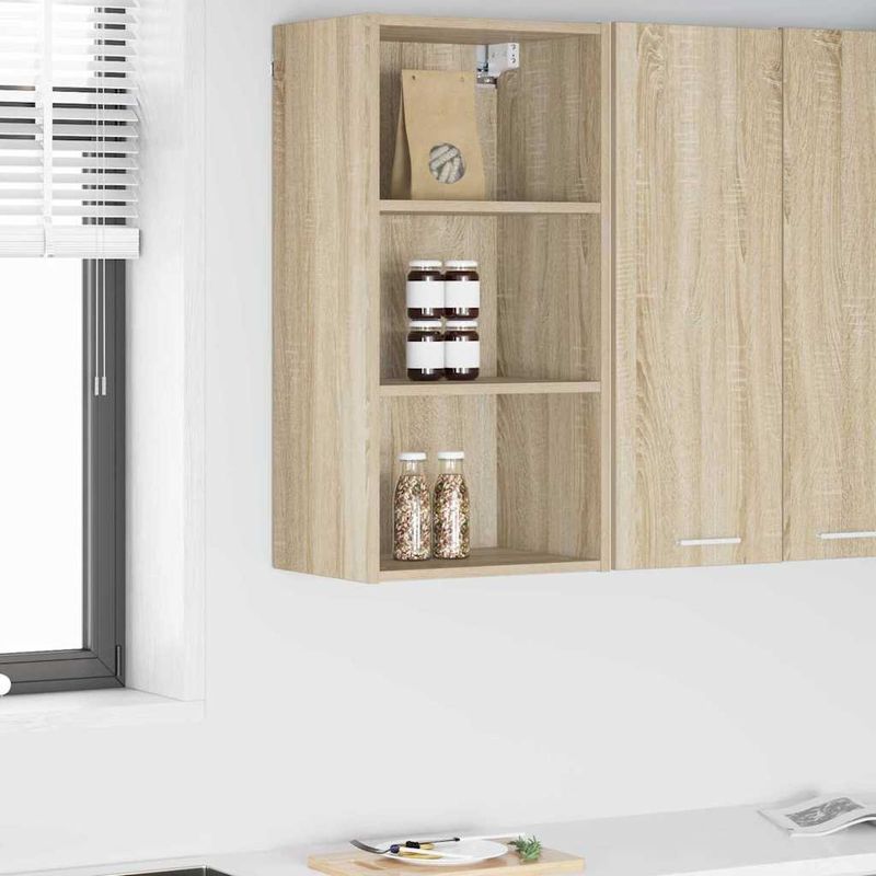 Casa si Gradina - Mobilier - Comode si corpuri - Corpuri bucatarie - Dulap suspendat cu raft Riga Stejar Sonoma 40 x 29,5 x 80 cm - Infinity.ro