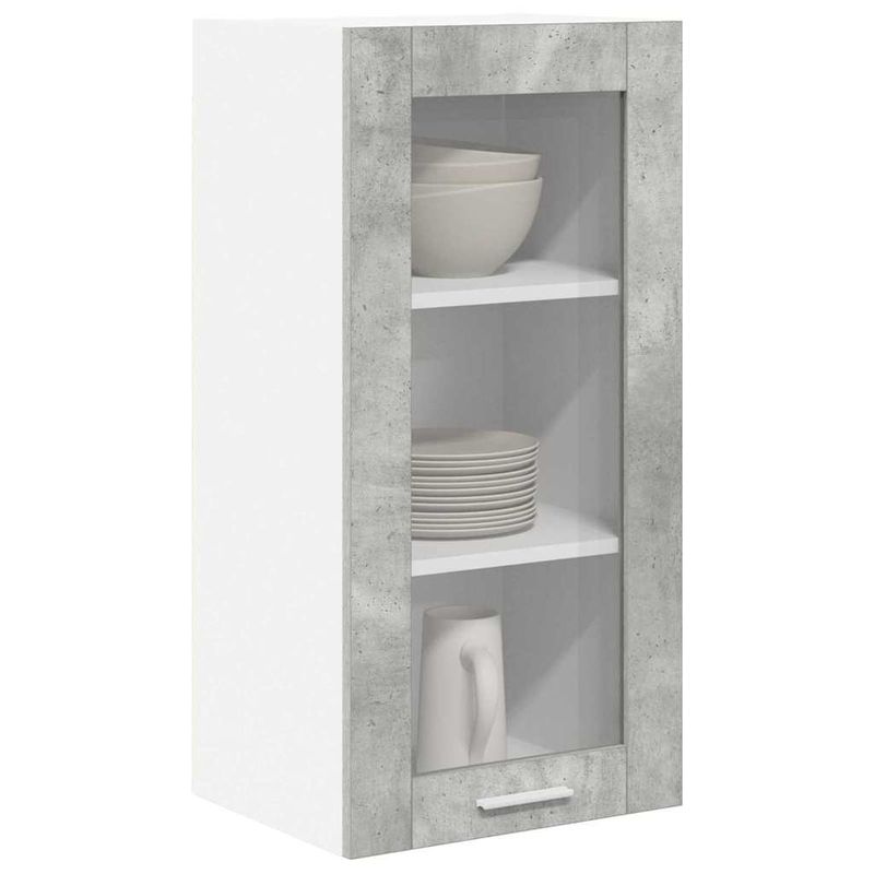 Casa si Gradina - Mobilier - Comode si corpuri - Corpuri bucatarie - Dulap suspendat cu raft Riga Gri din beton 40 x 31 x 80 cm - Infinity.ro