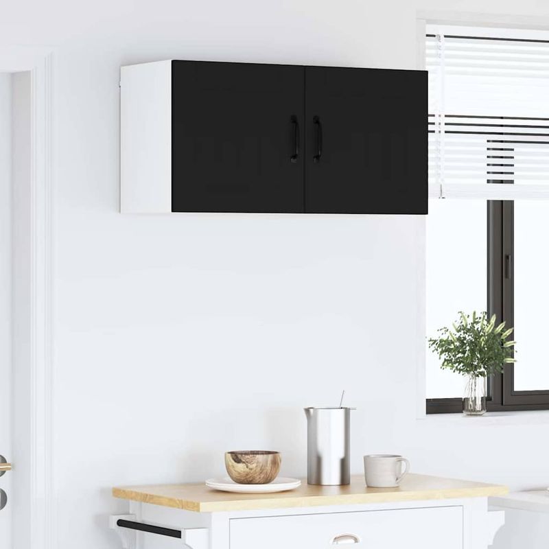 Casa si Gradina - Mobilier - Comode si corpuri - Corpuri bucatarie - Dulap suspendat de bucatarie cu raft Negru 80 x 31 x 40 cm - Infinity.ro