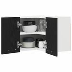 Casa si Gradina - Mobilier - Comode si corpuri - Corpuri bucatarie - Dulap suspendat Riga Stejar negru si Alb 57 x 57 x 40 cm - Infinity.ro