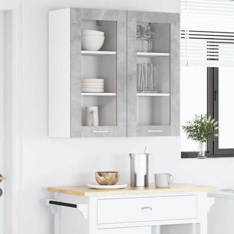 Casa si Gradina - Mobilier - Comode si corpuri - Corpuri bucatarie - Dulap suspendat cu raft Riga Gri din beton 40 x 31 x 80 cm - Infinity.ro