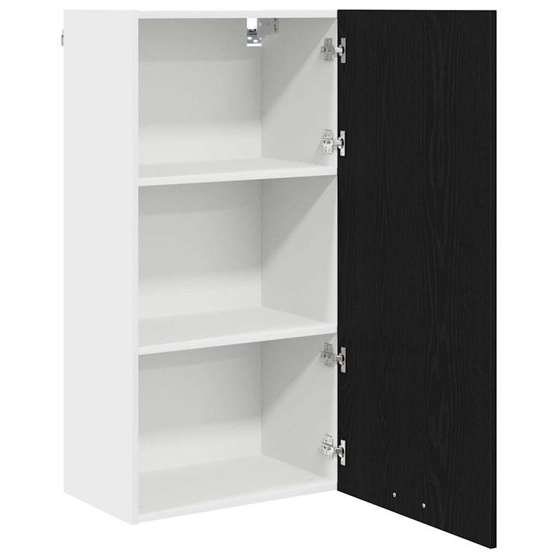 Casa si Gradina - Mobilier - Comode si corpuri - Corpuri bucatarie - Dulap suspendat Riga Stejar negru si Alb 50 x 31 x 100 cm - Infinity.ro