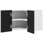 Casa si Gradina - Mobilier - Comode si corpuri - Corpuri bucatarie - Dulap suspendat Riga Stejar negru si Alb 57 x 57 x 40 cm - Infinity.ro