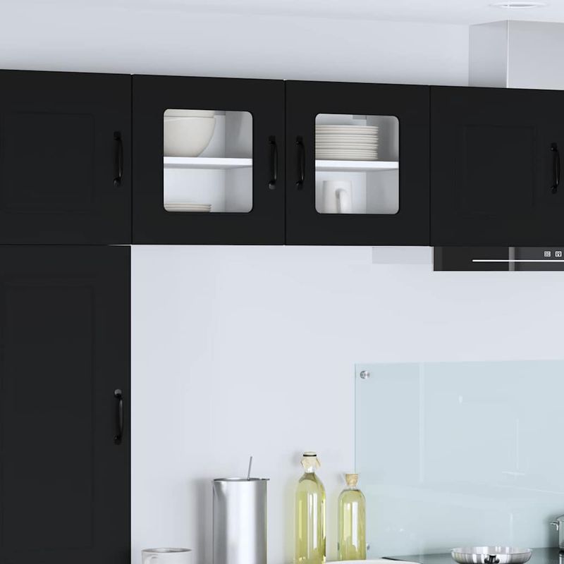 Casa si Gradina - Mobilier - Comode si corpuri - Corpuri bucatarie - Dulap suspendat de bucatarie cu usa 2 pcs Negru 40 x 31 x 40 cm - Infinity.ro
