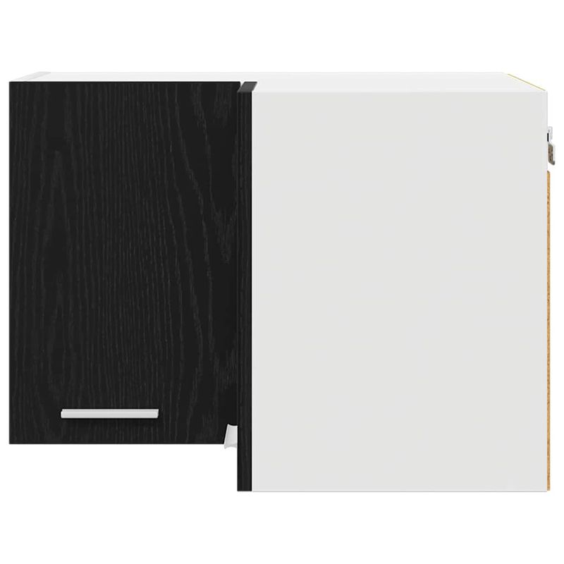 Casa si Gradina - Mobilier - Comode si corpuri - Corpuri bucatarie - Dulap suspendat Riga Stejar negru si Alb 57 x 57 x 40 cm - Infinity.ro