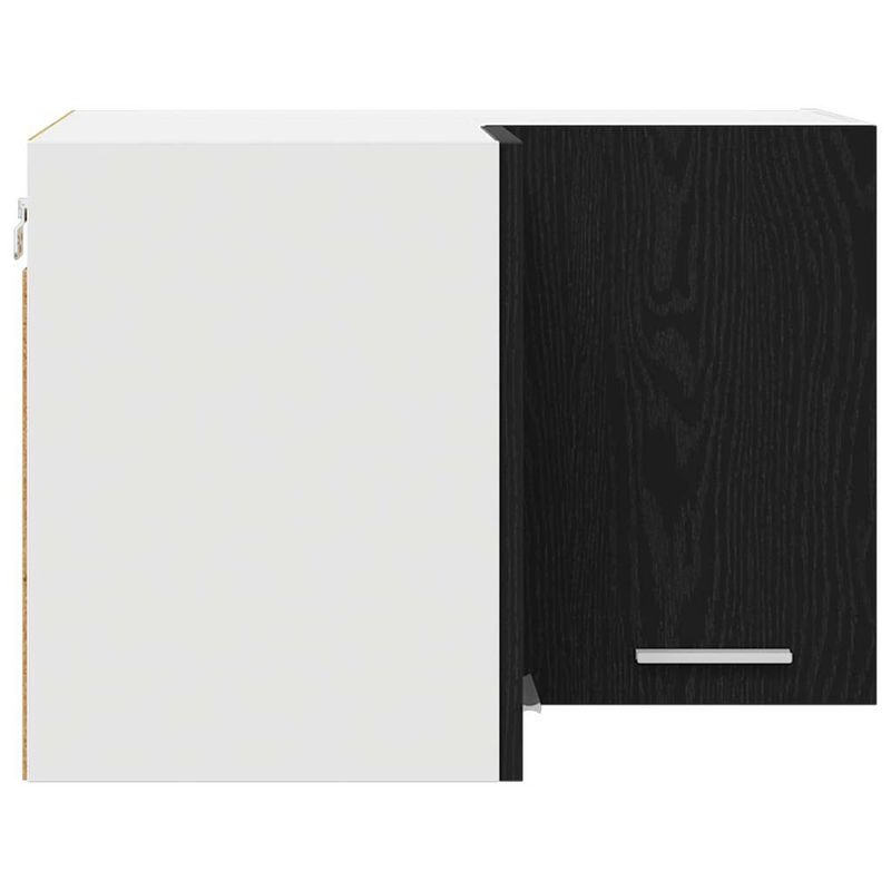 Casa si Gradina - Mobilier - Comode si corpuri - Corpuri bucatarie - Dulap suspendat Riga Stejar negru si Alb 57 x 57 x 40 cm - Infinity.ro