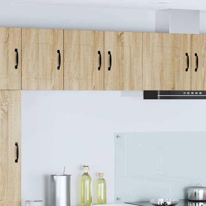Casa si Gradina - Mobilier - Comode si corpuri - Corpuri bucatarie - Dulap suspendat de bucatarie cu raft cu usa 2 pcs Stejar Sonoma - Infinity.ro