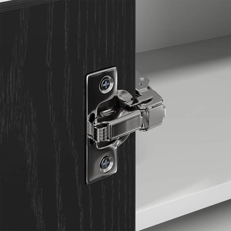 Casa si Gradina - Mobilier - Comode si corpuri - Corpuri bucatarie - Dulap suspendat Riga Stejar negru si Alb 57 x 57 x 40 cm - Infinity.ro