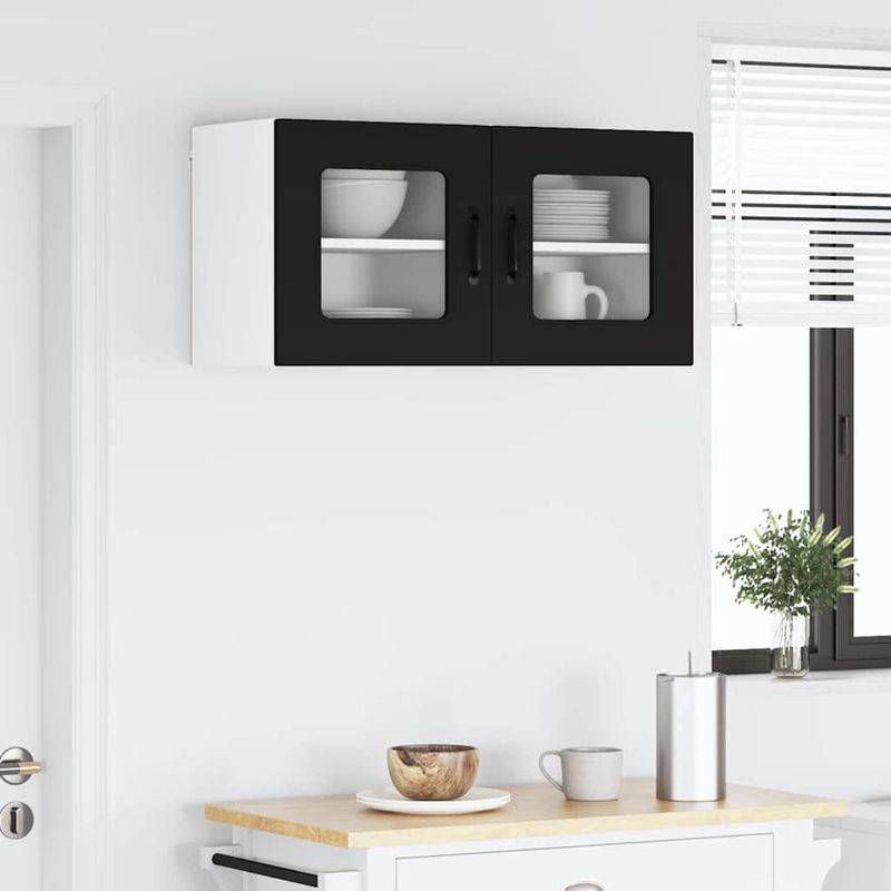 Casa si Gradina - Mobilier - Comode si corpuri - Corpuri bucatarie - Dulap suspendat de bucatarie cu usa 2 pcs Negru 40 x 31 x 40 cm - Infinity.ro