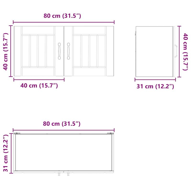 Casa si Gradina - Mobilier - Comode si corpuri - Corpuri bucatarie - Dulap suspendat de bucatarie cu raft Negru 80 x 31 x 40 cm - Infinity.ro