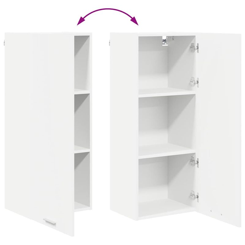 Casa si Gradina - Mobilier - Comode si corpuri - Corpuri bucatarie - Dulap suspendat cu raft Riga Alb 40 x 31 x 100 cm Lemn compozit - Infinity.ro