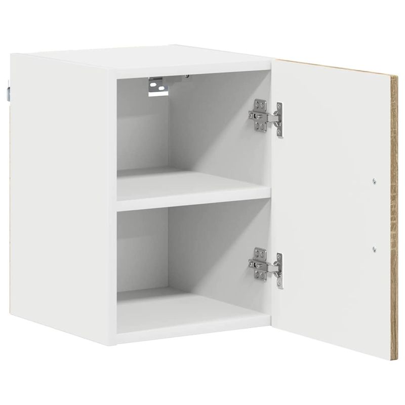 Casa si Gradina - Mobilier - Comode si corpuri - Corpuri bucatarie - Dulap suspendat de bucatarie cu raft cu usa 2 pcs Stejar Sonoma - Infinity.ro