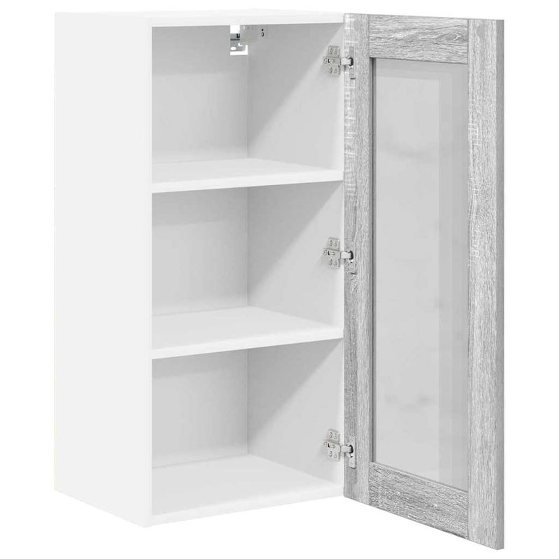 Casa si Gradina - Mobilier - Comode si corpuri - Corpuri bucatarie - Dulap suspendat cu raft Riga 2 pcs Gri Sonoma 40 x 31 x 80 cm - Infinity.ro